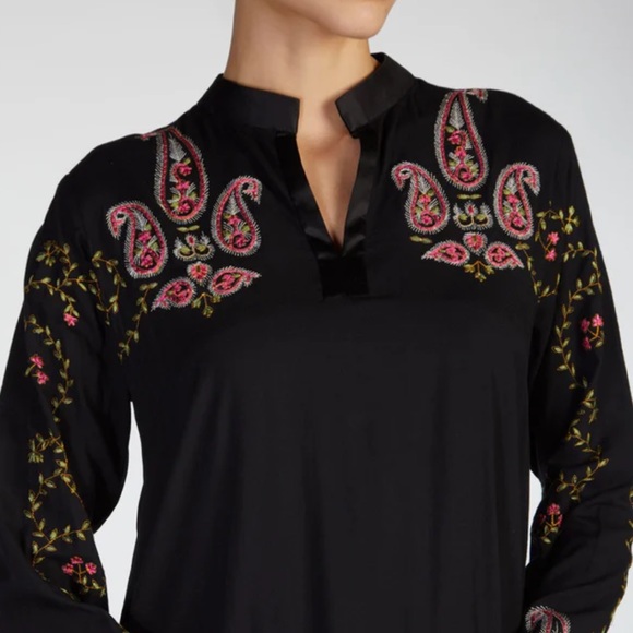 Black with pink and green ABAYA NEW with no tag - Picture 2 of 7